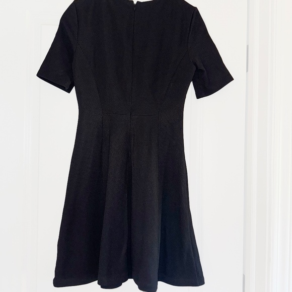 Theory Seamed Skater Dress Fit & Flare pique LBD Dress 4 - Picture 5 of 11